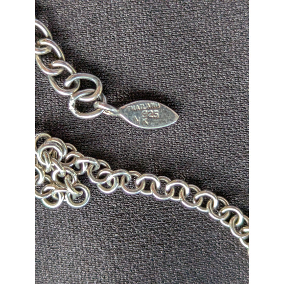 925 Turquoise & Multi-Gem Necklace & Turquoise Cabochon Ring Sterling Sz 9.5 - Picture 8 of 12